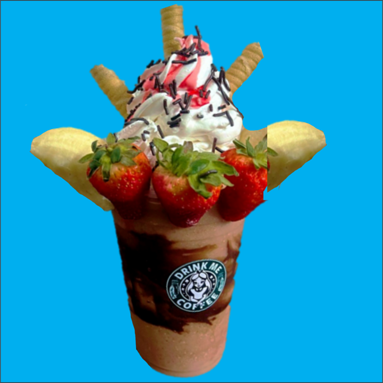 Frappe Platano con Fresas