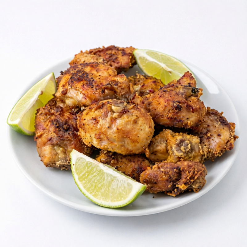 1kg de frango a passarinho temperado e frito