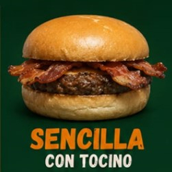 Hamburguesa con Queso y Tocino