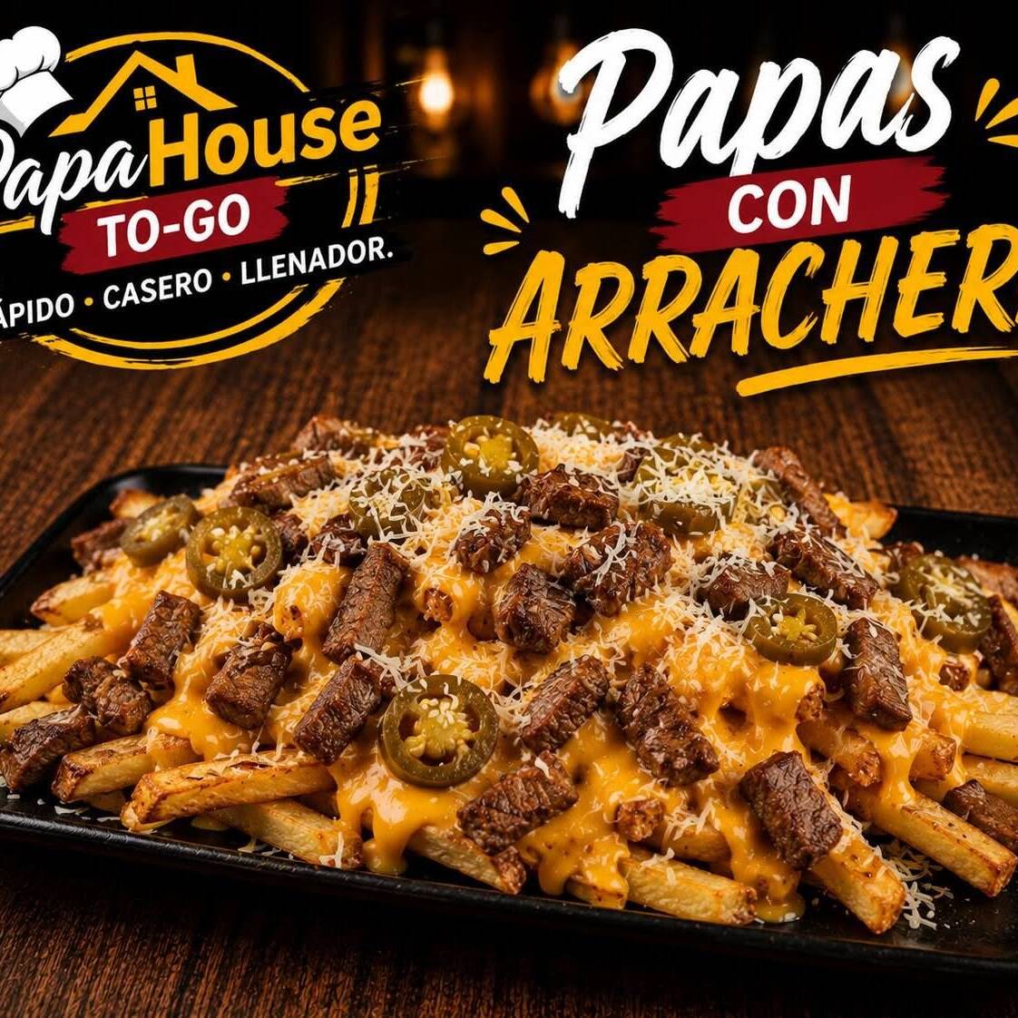 PAPAS CON ARRACHERA