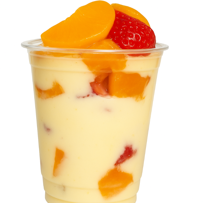 Fresas y Duraznos con Crema