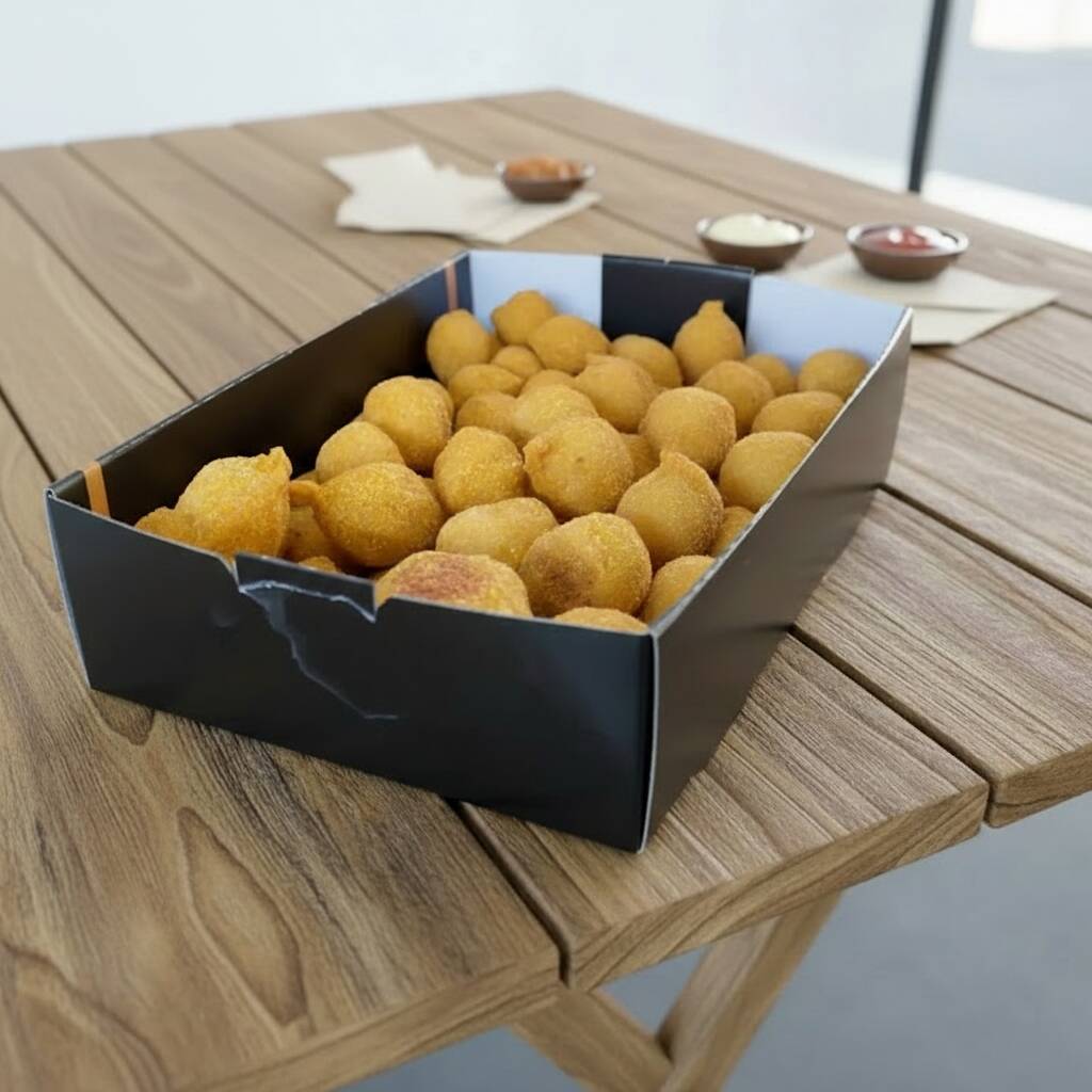 1 unidade equivale 10 unidades 2=20 3=30 ...
Deliciosos Salgados (tamanho festa/aprox 20gr) Fritos na hora. Crocantes por fora e cremosos por dentro, pois possuem batata na composição da sua massa. Super sequinhos, pois são fritos em óleo de algodão e empanados com farinha especial de absorve até 70% menos óleo durante a fritura, fazendo com que sejam mais saudáveis. Nossos recheios são feitos com temperos caseiros e ingredientes de 1ª qualidade. Receita de família passada de geração para geração.
Fotos Reais dos Salgados