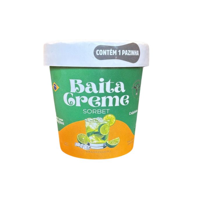 Sorbet de caipirinha de limão de 150ml. PRODUTO ALCOOLICO. Proibido Para Menores De 18 Anos.