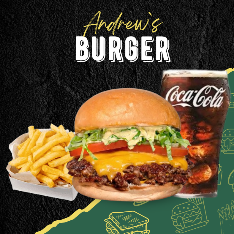 Hamburguesa de Res + Papas + coca cola