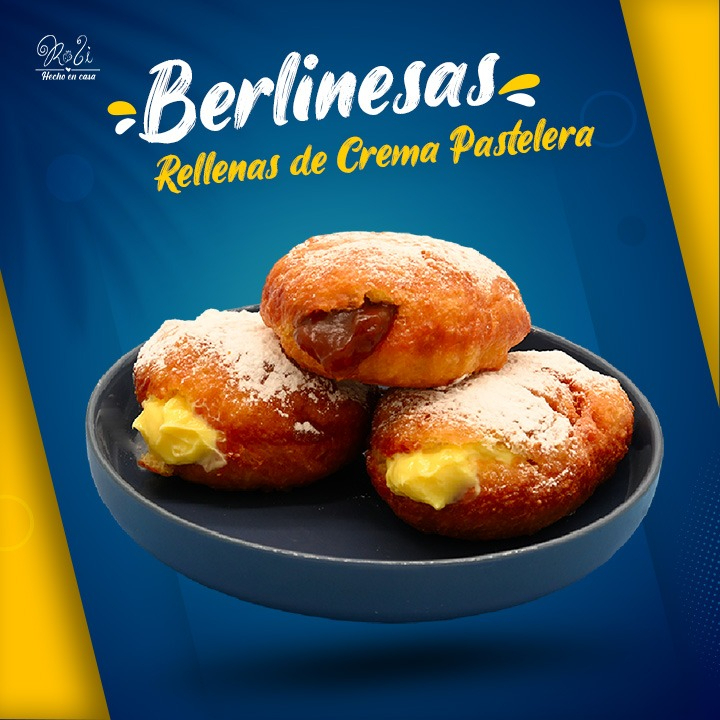 Berlinesa rellena de Crema Pastelera