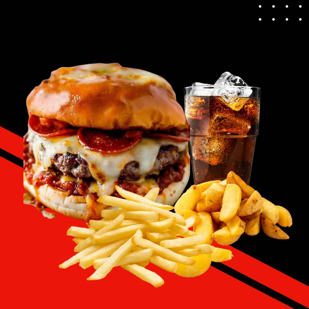 Combo Burger italiana + papas + refresco
