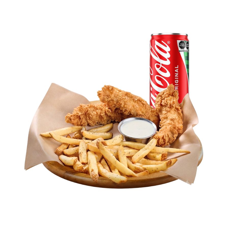 3 Crispers +Papas +Refresco
