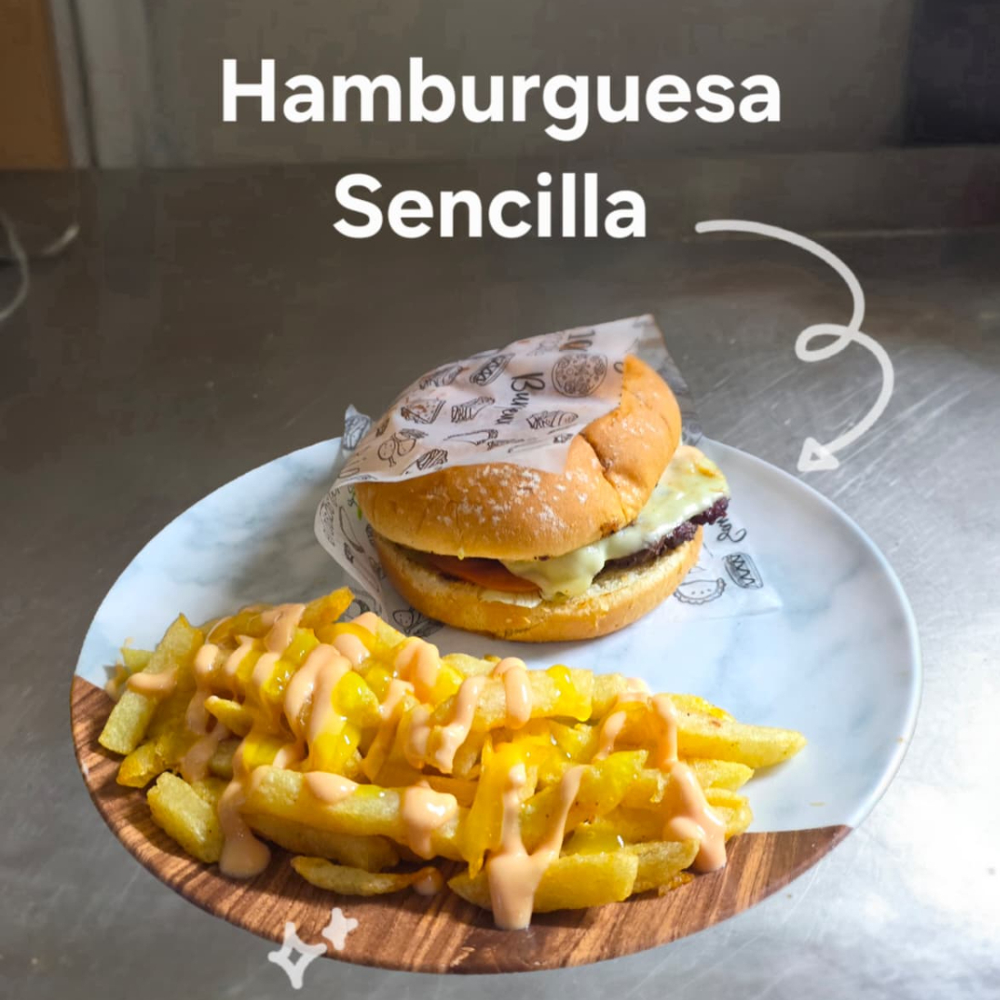 Hamburguesa Clasica + papas