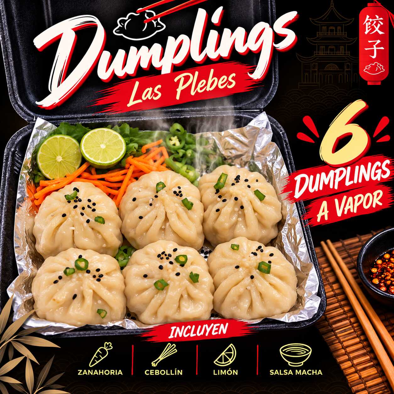 6 Dumplings a vapor