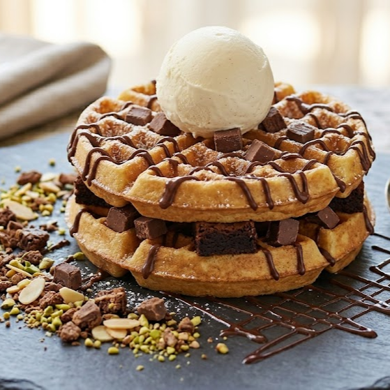 Waffle Explosión de Brownie
