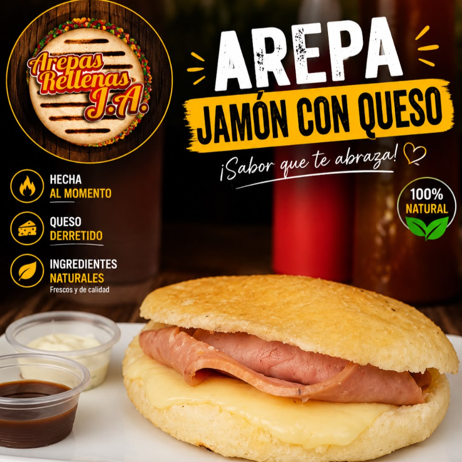 Arepa Queso Jamón Ahumado