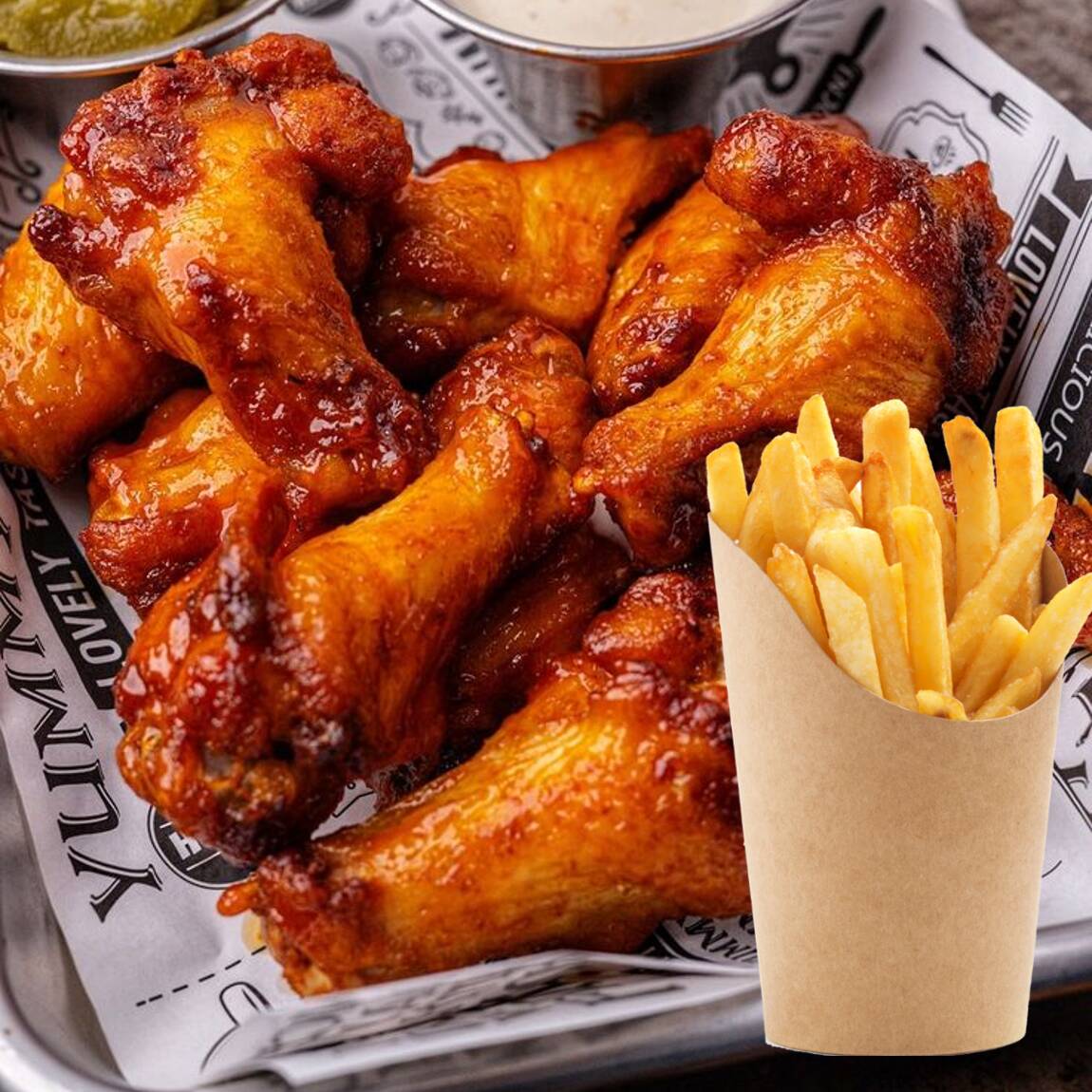 Combo 12 Piezas de Alitas BBQ +papas Oferta 👑