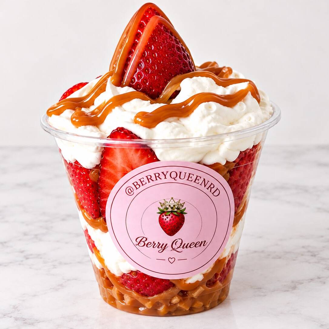 Fresas con Crema+ Salsa Gratis 9onz Doncella Real