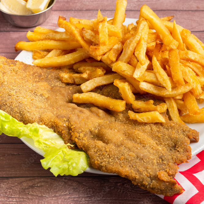 Milanesa con Papas a la Francesa