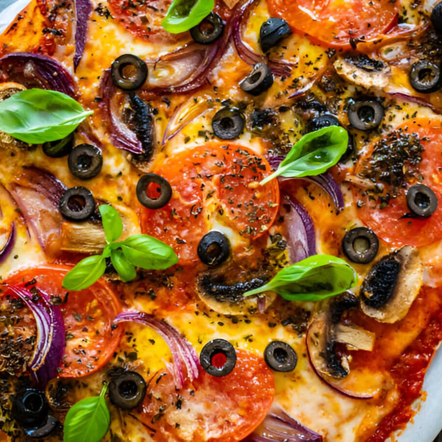 Pizza Mediterránea Veggie Grande