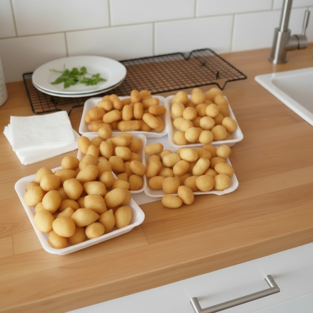Saborosos salgadinhos de carne, coxinha de frango, queijo e presunto, bolinha de queijo. Fresquinho e sequinho.