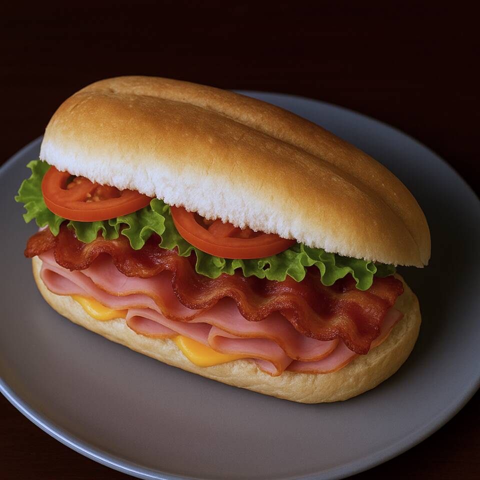 Torta Jamón, Tocino y Queso Americano