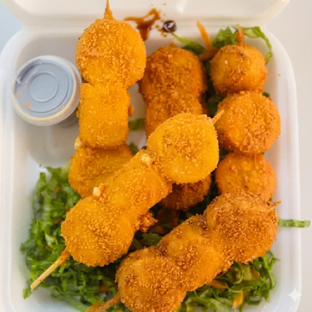 Brochetas Plantano con Queso Manchego