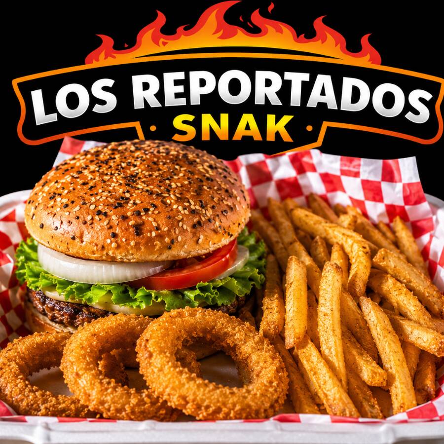 HAMBURGUESA TRADICIONAL + AROS Y PAPAS