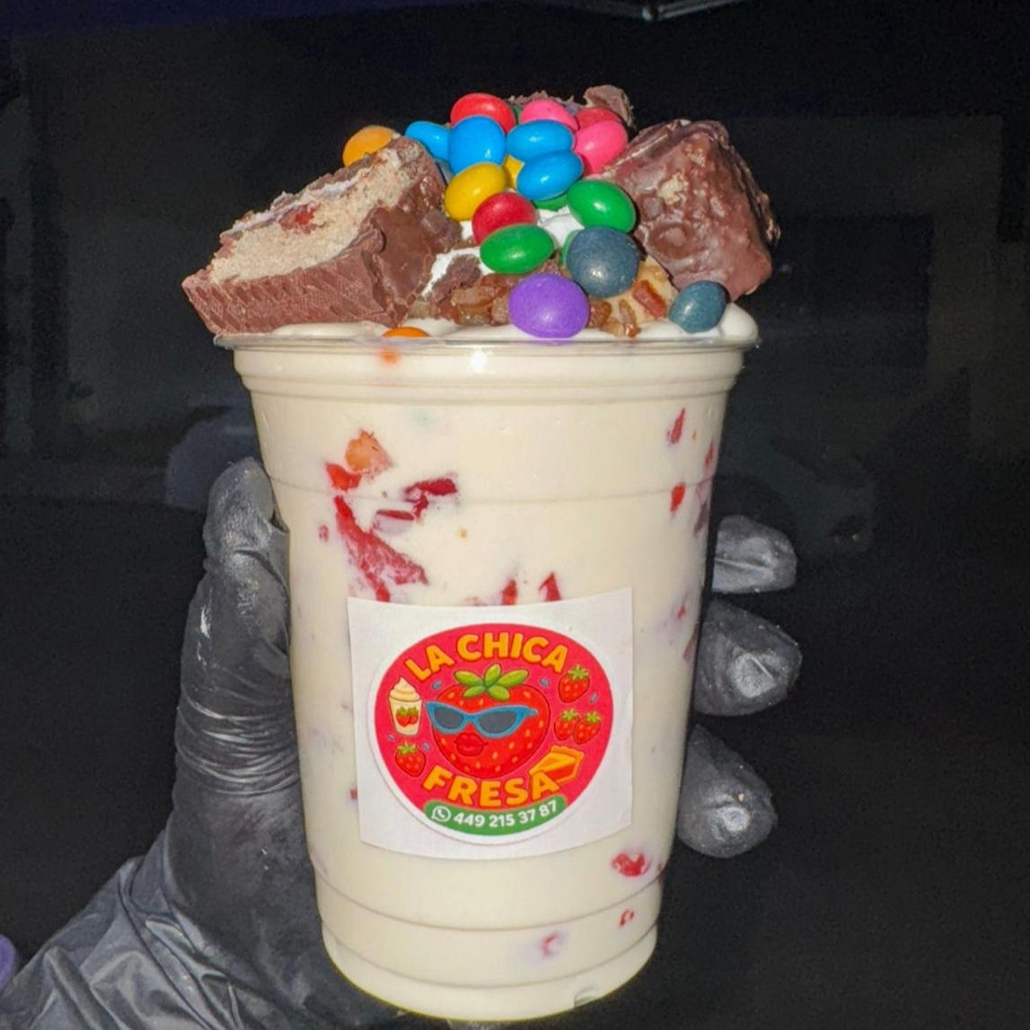 Vaso Grande Fresas con Crema
