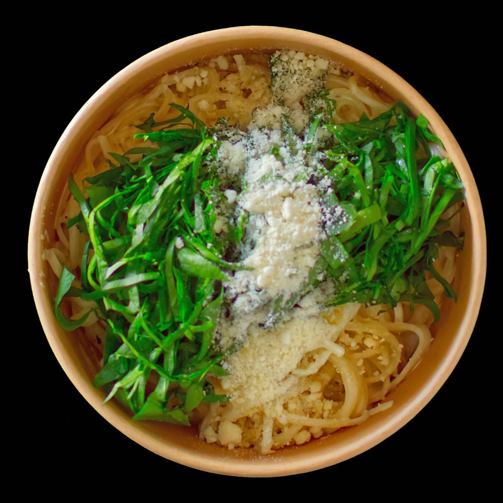 Pasta en Crema de Ajo y Queso