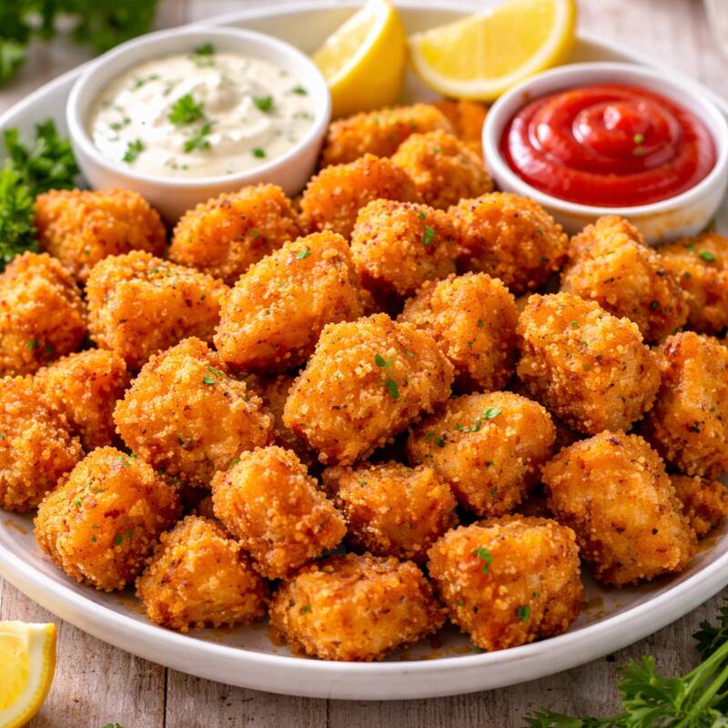 Frango empanado com molho da casa