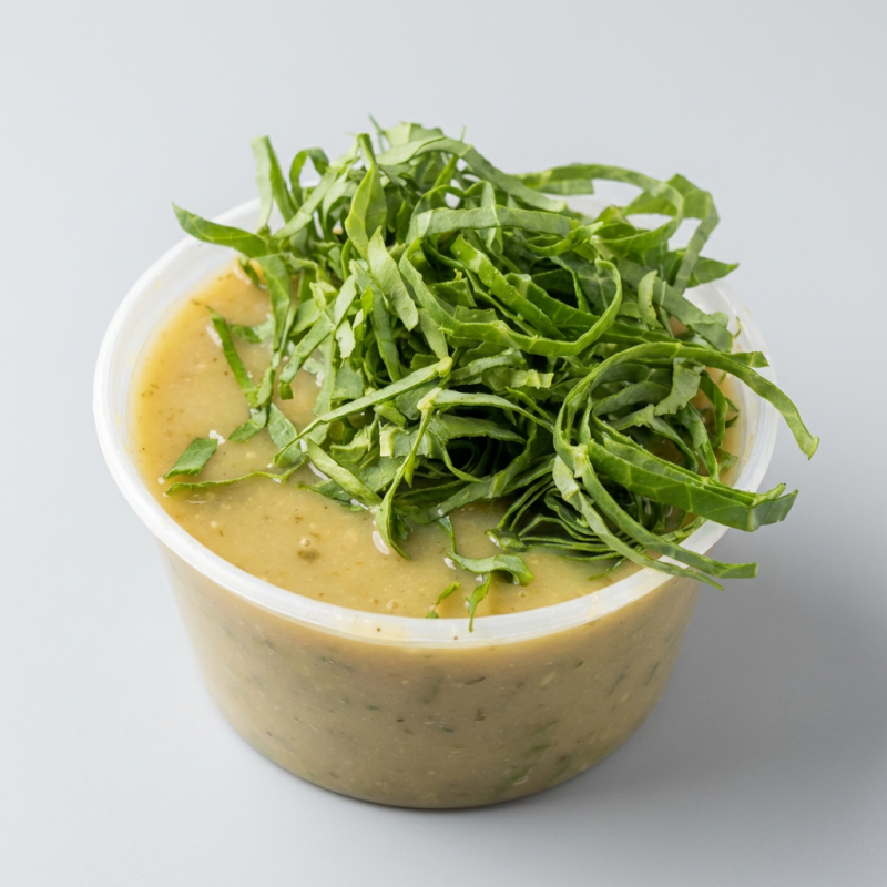 Descubra o encanto do nosso Caldo Verde, apresentado em uma porção generosa de 600ml! Esta sopa clássica, pertencente à categoria Sopas e Caldos, promete deliciar o seu paladar. Cada colherada oferece um casamento perfeito de sabores, que vai desde o sabor suave e terroso das batatas até a textura sedosa do caldo. O toque final de couve picada finamente adiciona uma camada extra de sabor e cor. Nós garantimos que você vai se apaixonar por esta refeição reconfortante e nutritiva. Peça já o seu!