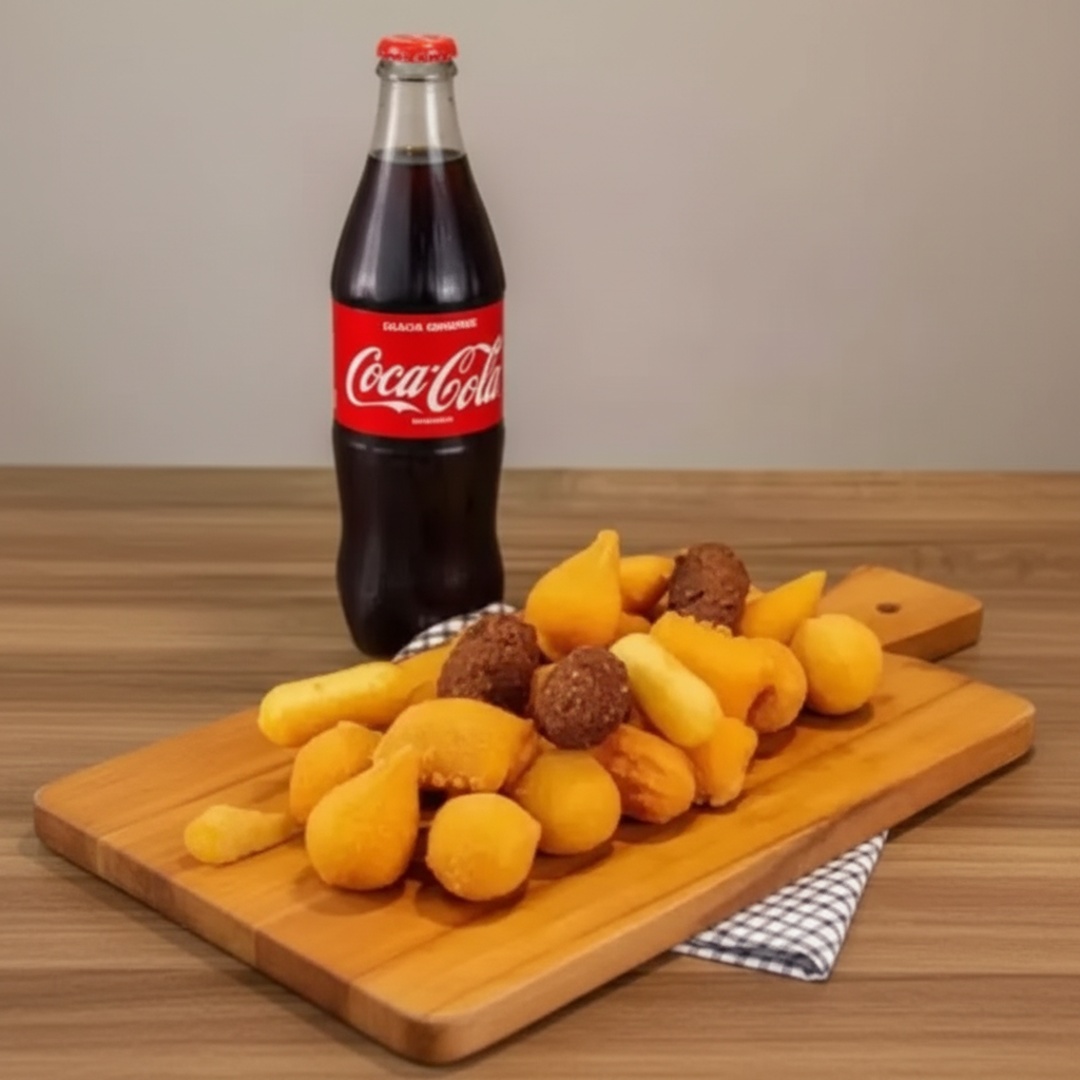Aqui você encontra deliciosos sabores de salgadinhos e pode escolher o que quiser para melhor saborear a sua refeição, e claro com um refrigerante 2 litros fica ainda mais gostoso !! Acompanhando nosso molhinho especial :)) Aproveite e volte sempre !