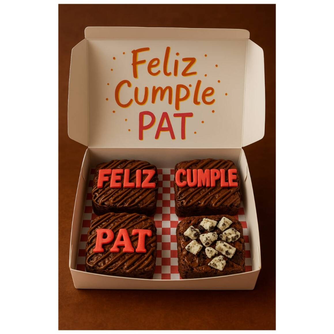 Caja de Brownies X4 Feliz Cumple
