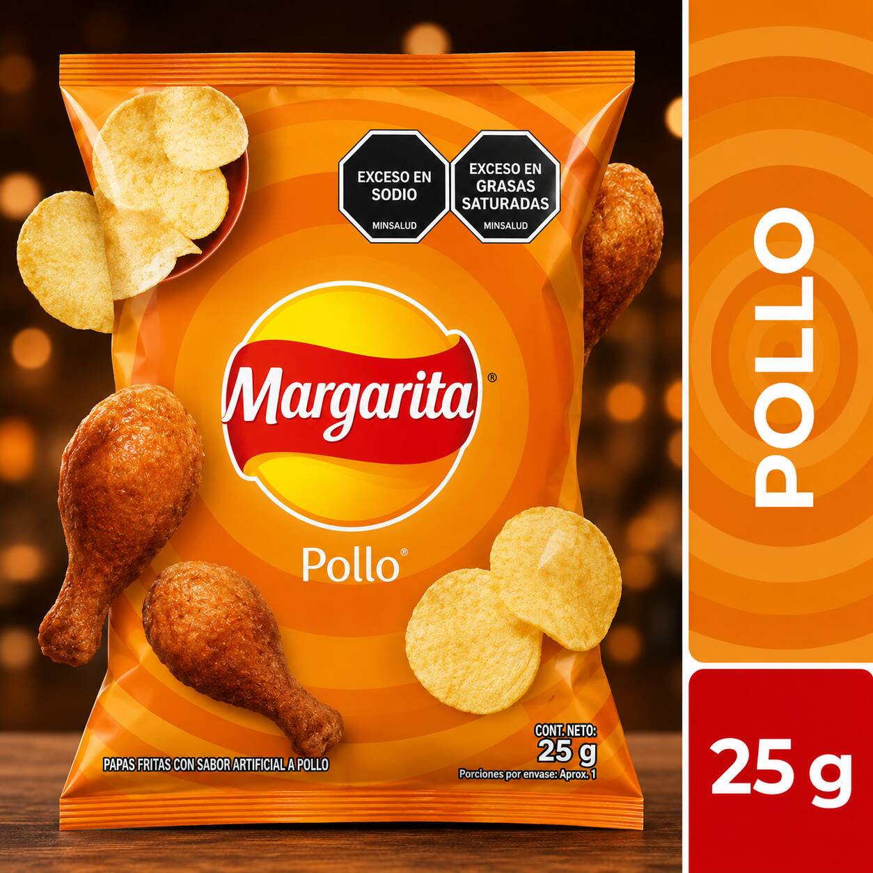Papas Margarita Pollo X 25 Gr