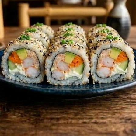 SUSHI URAMAKI DE CAMARÓN.