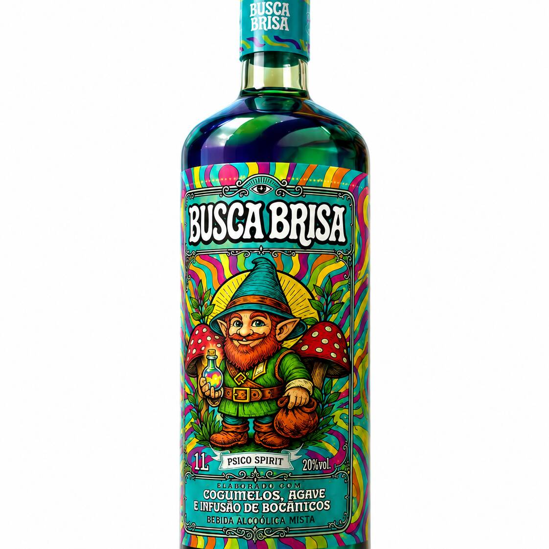 Bebida alcoólica mista elaborada com cogumelos, agave e infusão de botânicos. Possui aromas naturais, sabor marcante e embalagem exclusiva, ideal para servir gelada, preparar drinks ou compartilhar em ocasiões especiais.