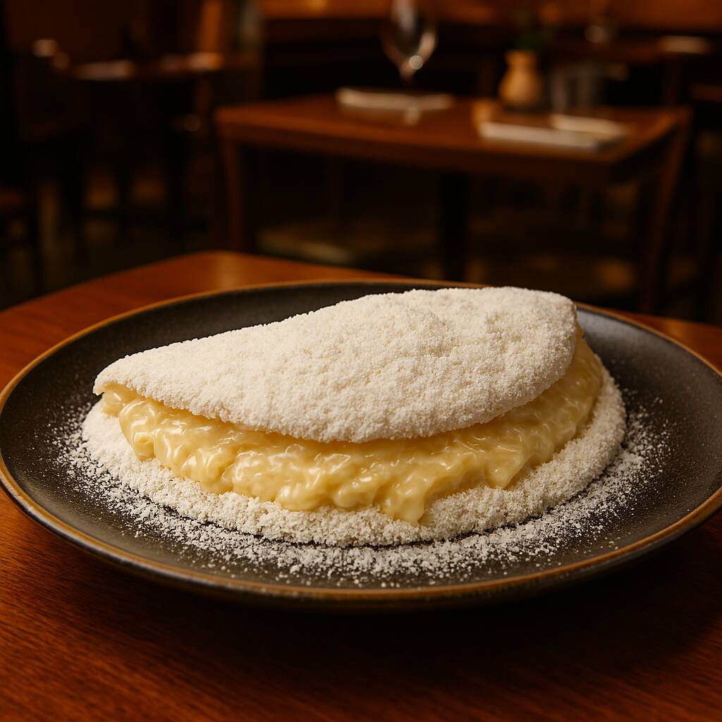 Massa Artesanal, Cocada Cremosa e Leite Ninho. Tags: pizza, hambúrguer, xis, sushi, churrasco, massas, tapioca, açaí, lanches, comida japonesa, comida chinesa, comida árabe, comida caseira, comida saudável, comida vegetariana, comida vegana, comida light, comida rápida, almoço, jantar, lanche, festa, sem glúten, sem lactose, sem açúcar, low carb, keto, fitness, nutritivo, bebida, sobremesa, acom