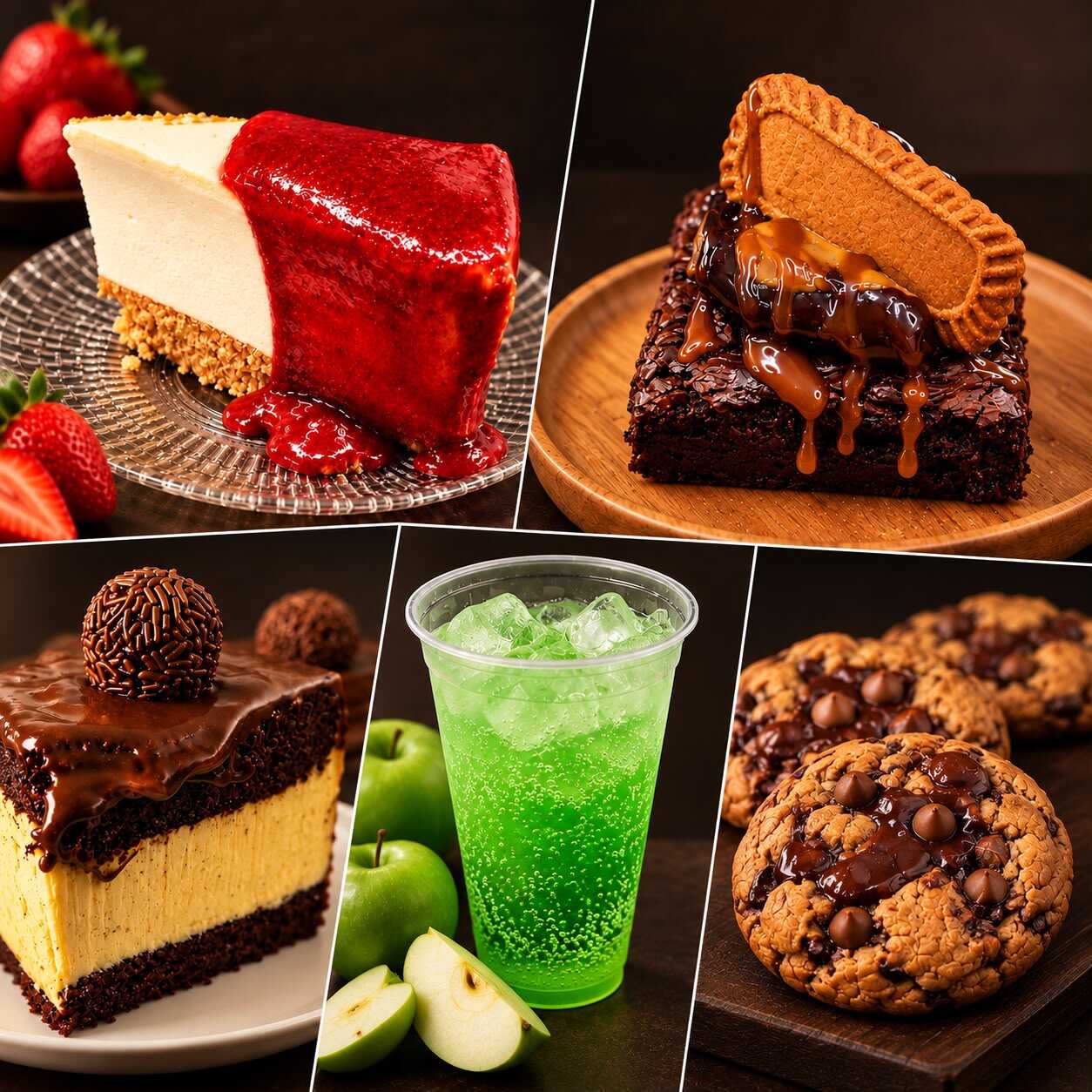 Combo Degustação Van Basten Kaffeehaus
Uma experiência completa para quem quer provar diferentes sabores em um único combo.
* 1 Cheesecake com coulis de morango — cremoso, delicado e equilibrado pela intensidade e acidez do morango.
* 1 Fatia de Torta Mousse de Maracujá com Brigadeiros — a leveza e o frescor do maracujá combinados com a cremosidade e intensidade do brigadeiro.
* 1 Brownie de Caramelo Salgado — brownie intenso de chocolate, finalizado com doce de leite, ganache de chocolate, caramelo salgado e Biscoff.
* 2 Cookies artesanais — crocantes por fora, macios por dentro e recheados de muito sabor.
* 1 Soda Italiana de Maçã Verde 700 ml — refrescante, levemente cítrica e com a efervescência perfeita para equilibrar a experiência dos doces.
Um combo generoso, sofisticado e irresistível, pensado para transformar uma simples sobremesa em uma verdadeira experiência Van Basten Kaffeehaus.
