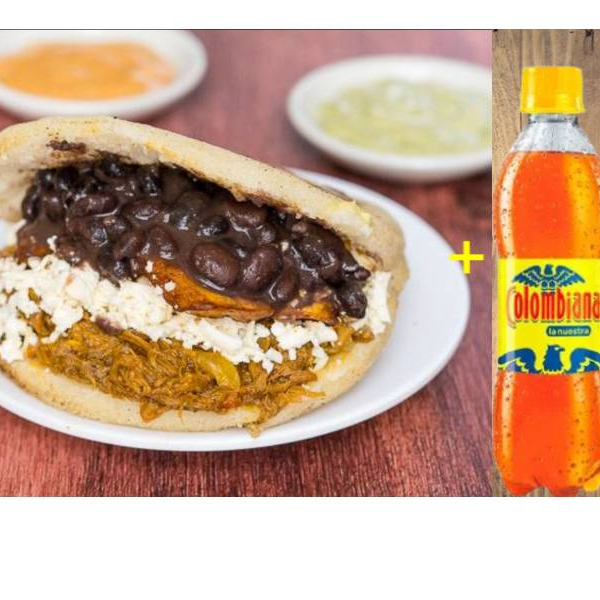 Arepa Pabellón + Colombiana