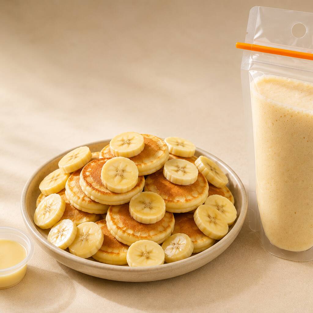 Combo Mini Hot Cakes + Licuado de Plátano