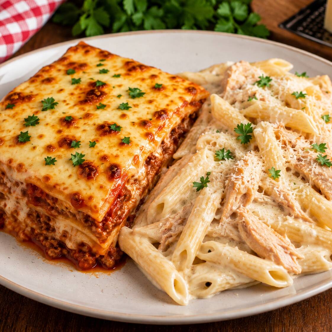 🍝✨ Misto Supremo – Lasanha a bolhonesa + Macarronada de frango ✨🍝
500ml
O combo perfeito para quem não consegue escolher apenas um! Uma deliciosa combinação de lasanha cremosa e macarronada saborosa, preparadas com ingredientes selecionados e muito carinho.
🧀 Muito sabor e cremosidade
🍝 Lasanha + Macarronada na mesma embalagem
🔥 Refeição completa e gratinada
😋 Ideal para compartilhar ou matar a fome de verdade
Uma explosão de sabores que só a Lasanharia Suprema oferece! 🍽️❤️