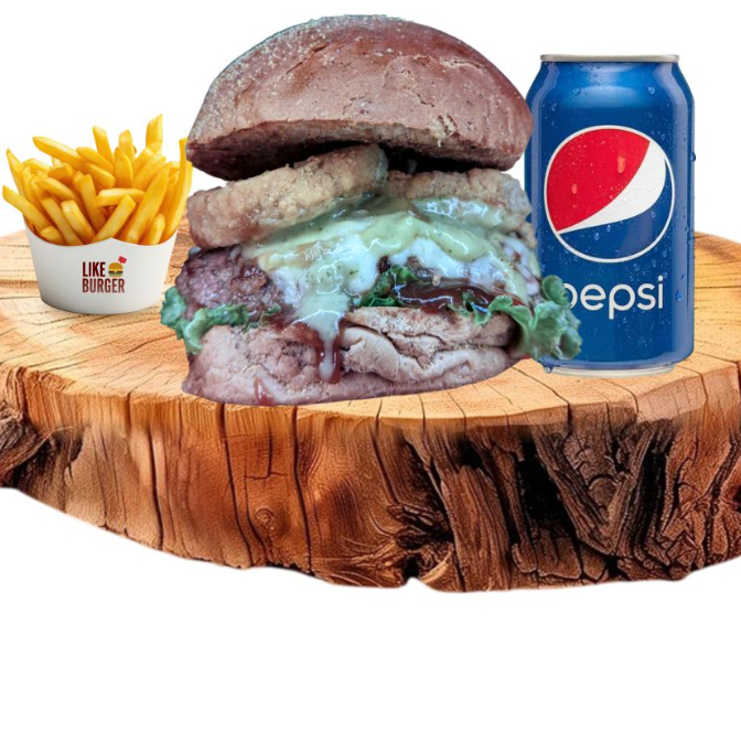 1 Like Especial Smash+ 1 batata + 1 refri lata Pão Australiano, blend bovino de 60g, cream cheese, bacon, queijo mussarela, molho de churrasco, cebola caramelizada e tomate.