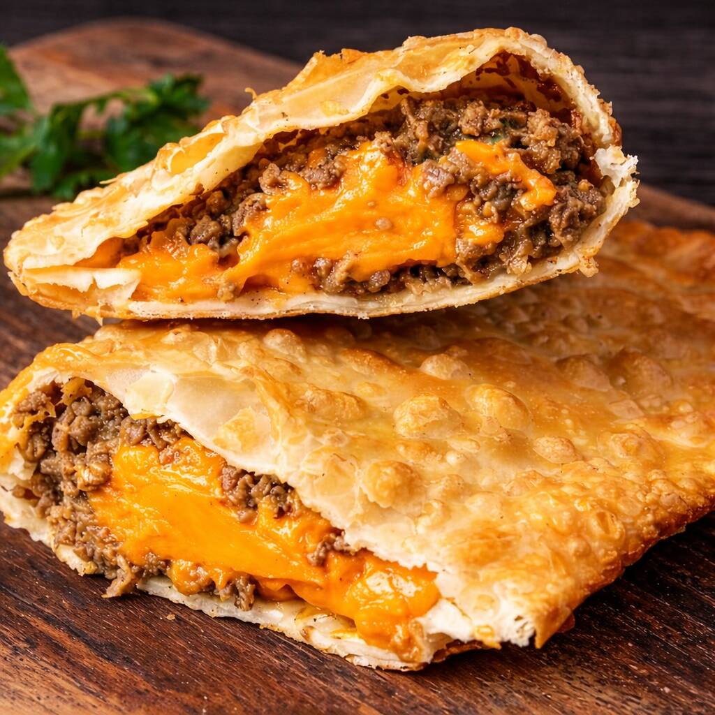 Carne moída e queijo cheddar