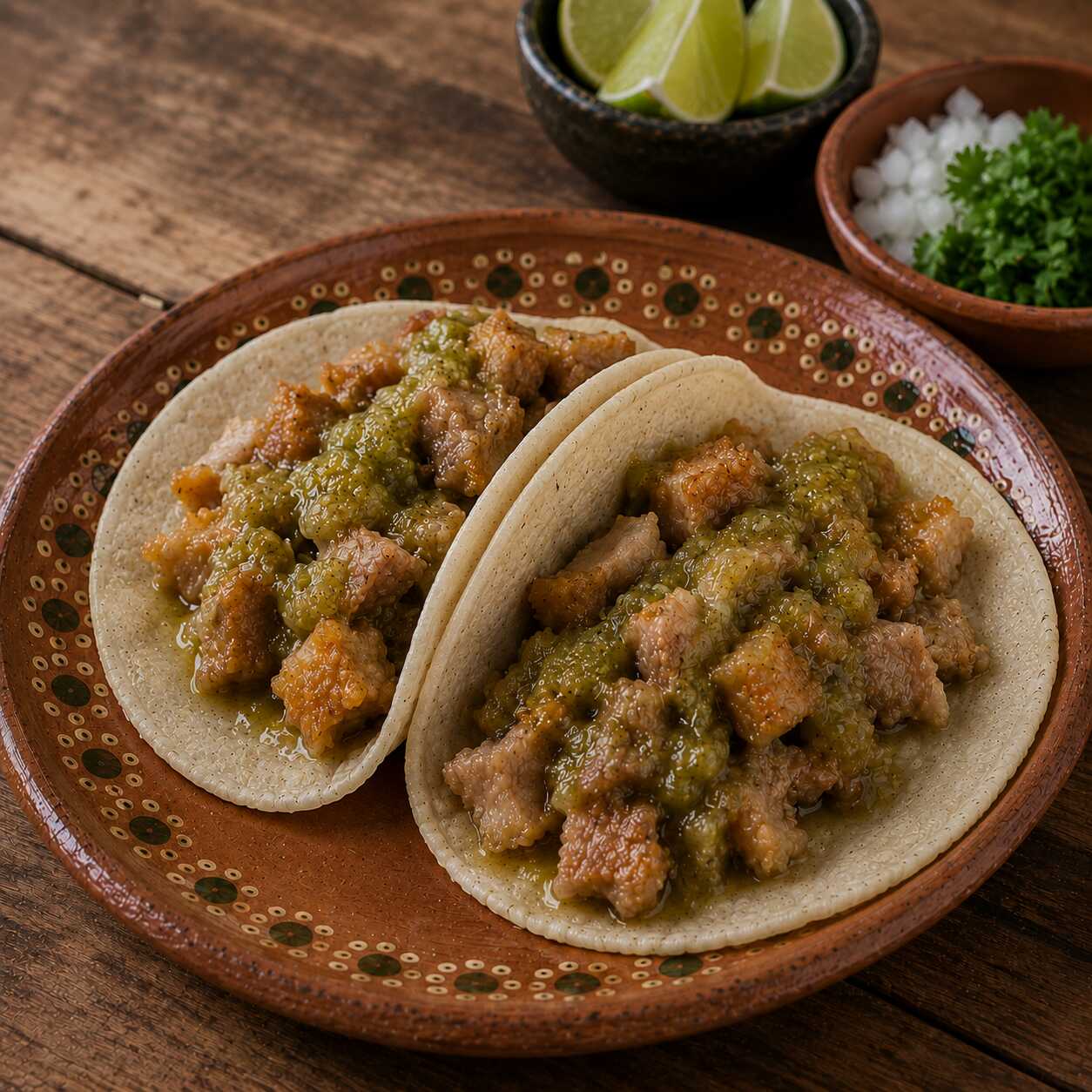 Taco de Chicharron en Salsa Verde