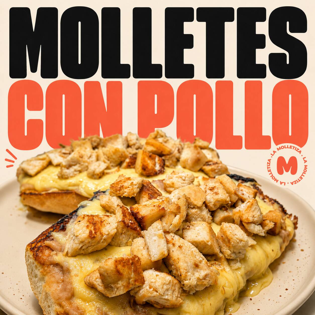 MOLLETES CON POLLO