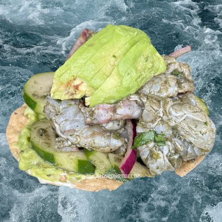 Tostada Aguachile Negro