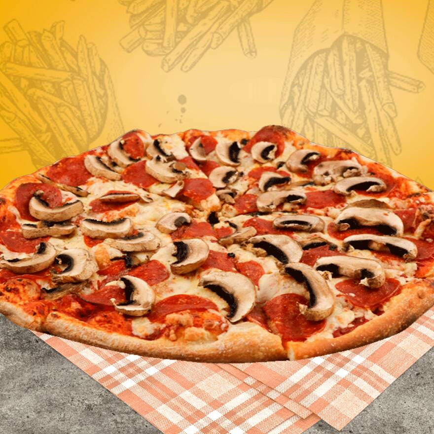Pizza Gourmet Pepperoni & Champiñones Alto C
