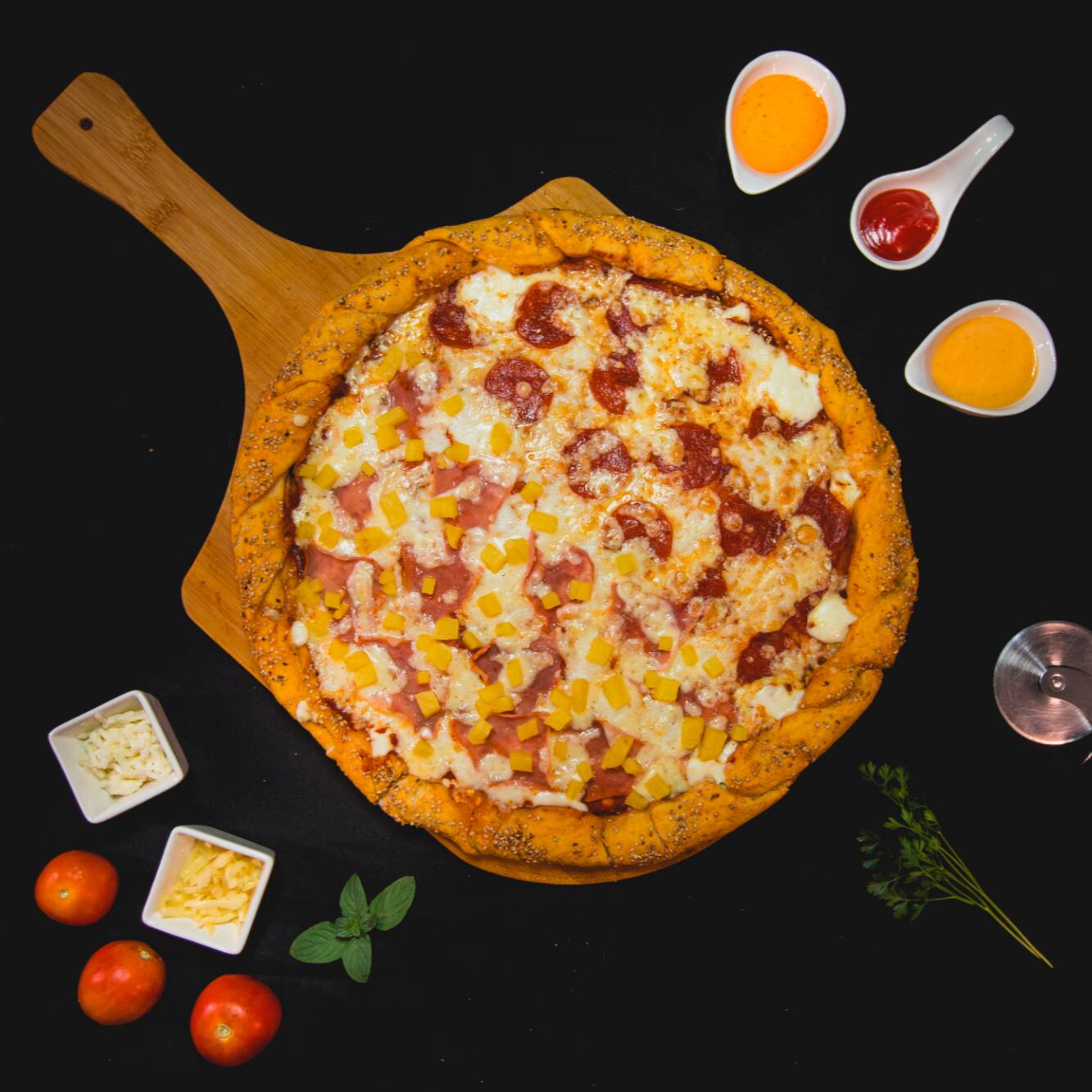 Pizza Grande Mitad y Mitad
