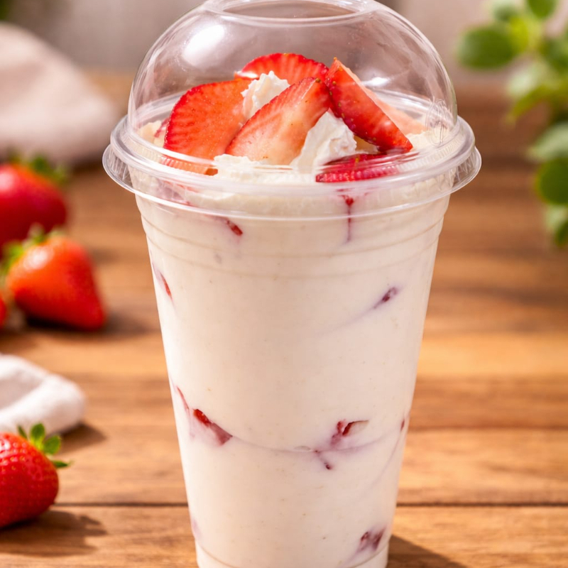 Fresas con crema naturales 16 oz