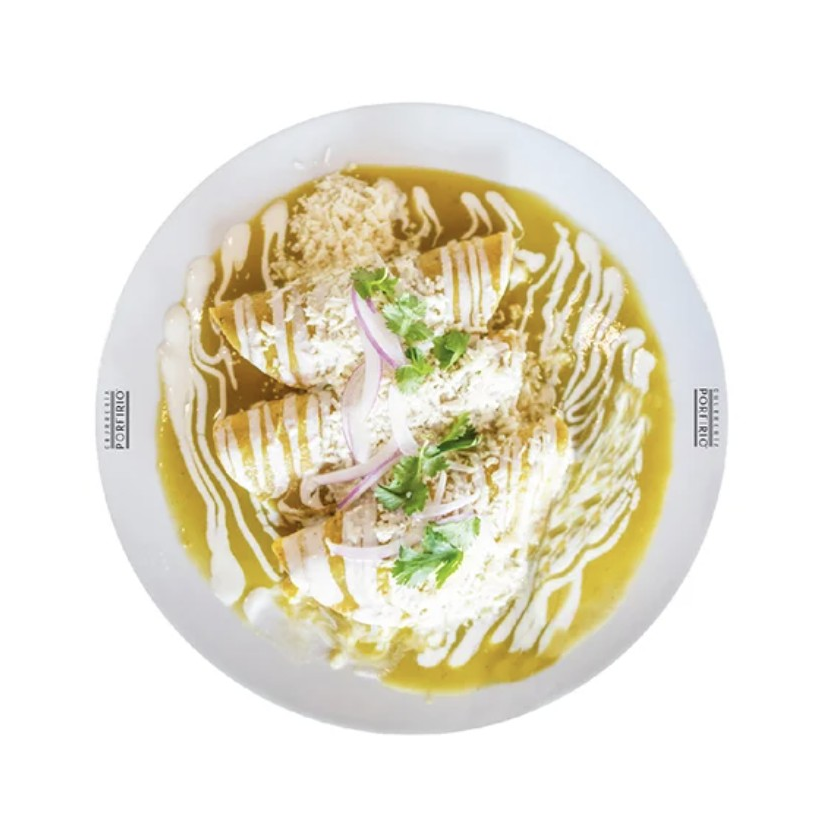 Enchiladas con jugo o café