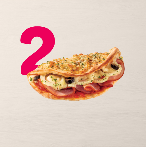 2 Pizzadonnis de qualquer sabor para aproveitar. Mais sabor, mais felicidade!