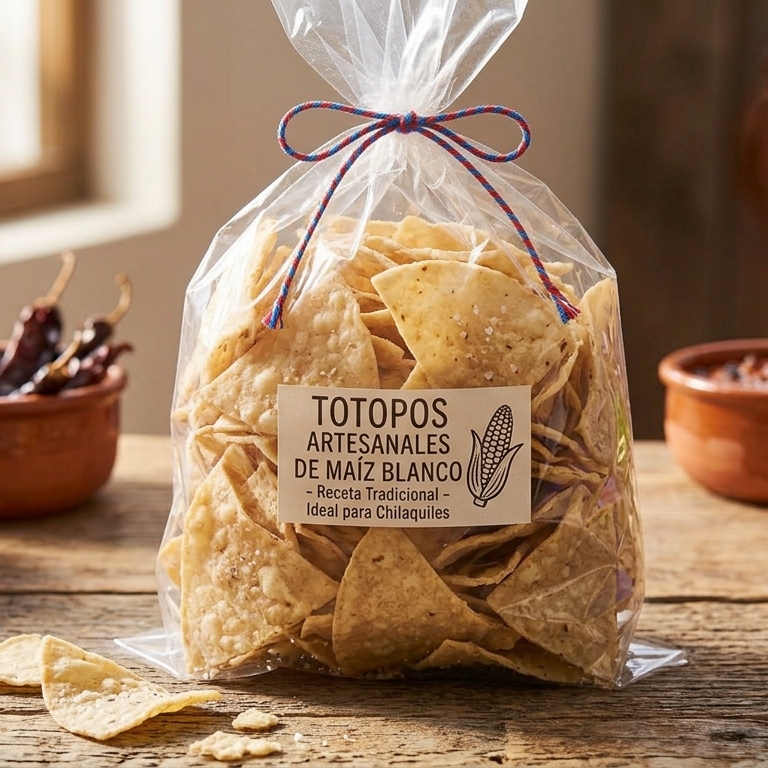 Totopos de Maíz Blanco