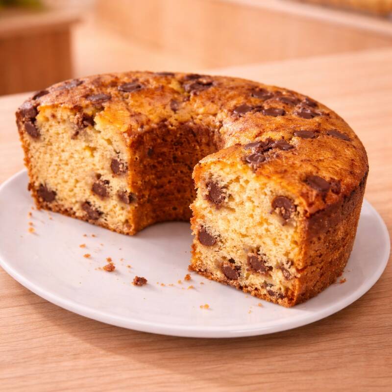 Bolo de cenoura com gotas de chocolate - metade
