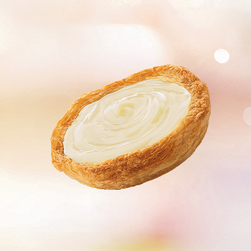 Esfiha recheada com chocolate branco derretido. Puro prazer!